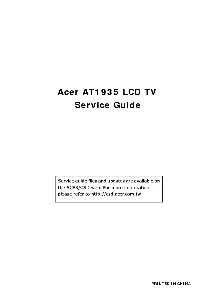 ACER AT1935 service manual (1st page)