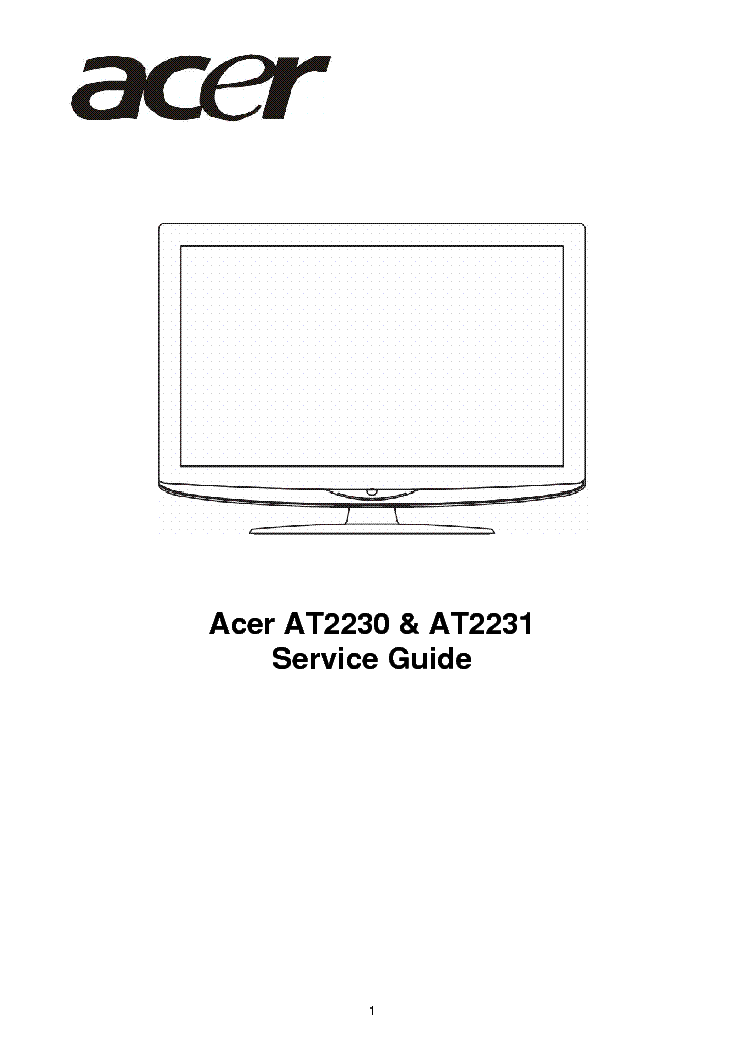 ACER AT2230 2231 LCD TV SM service manual (1st page)