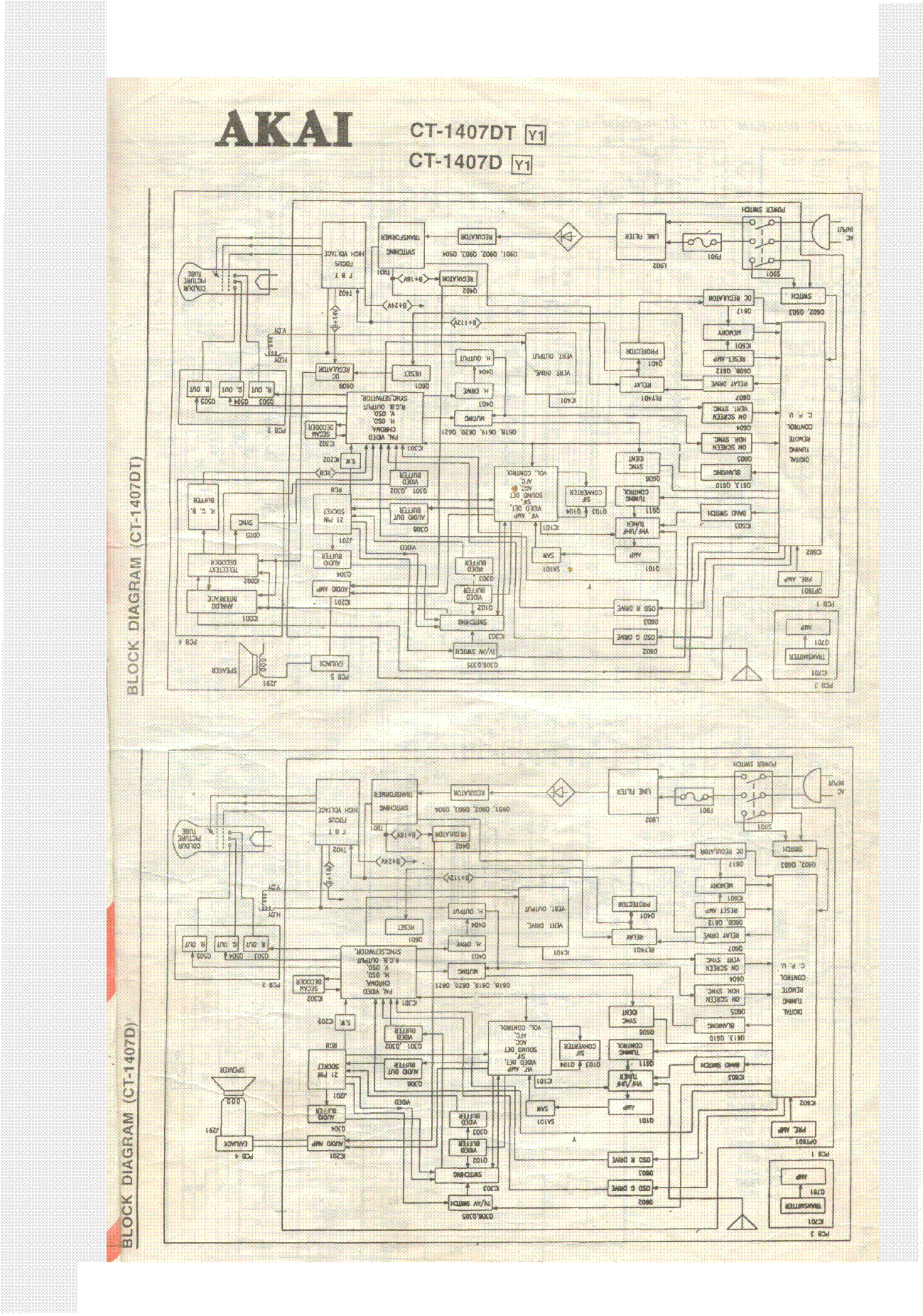 AKAI CT-1407DT Y1 SCH service manual (1st page)