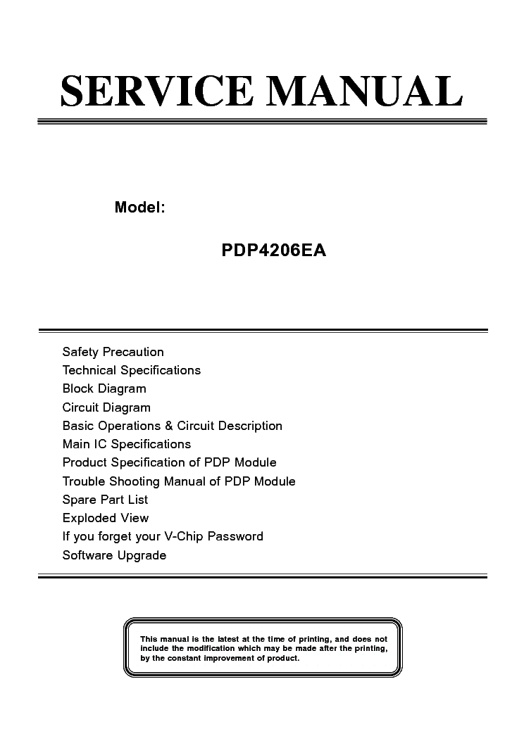 AKAI PDP4206EA service manual (1st page)