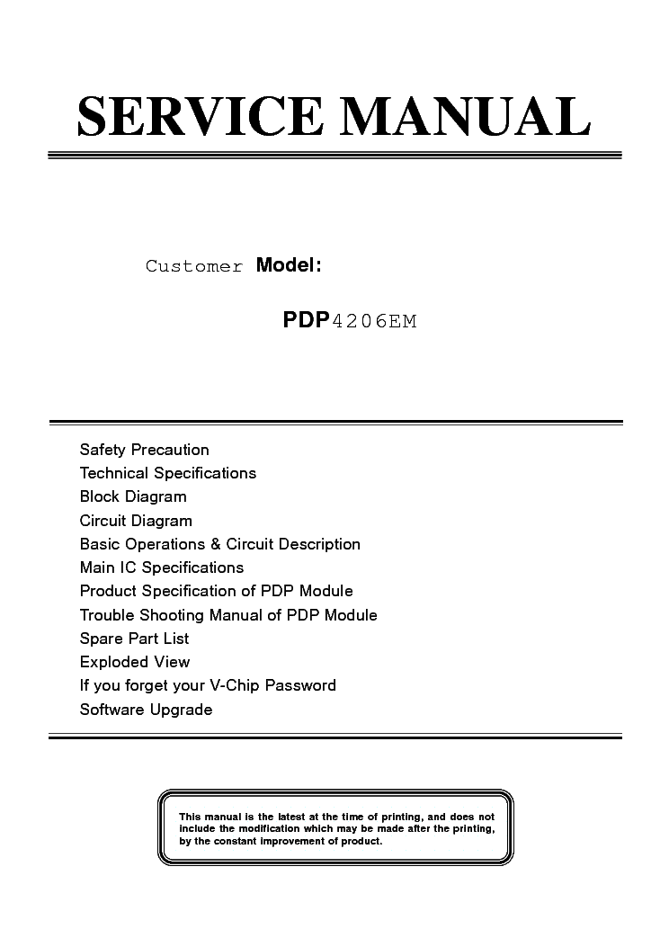 AKAI PDP4206EM service manual (1st page)