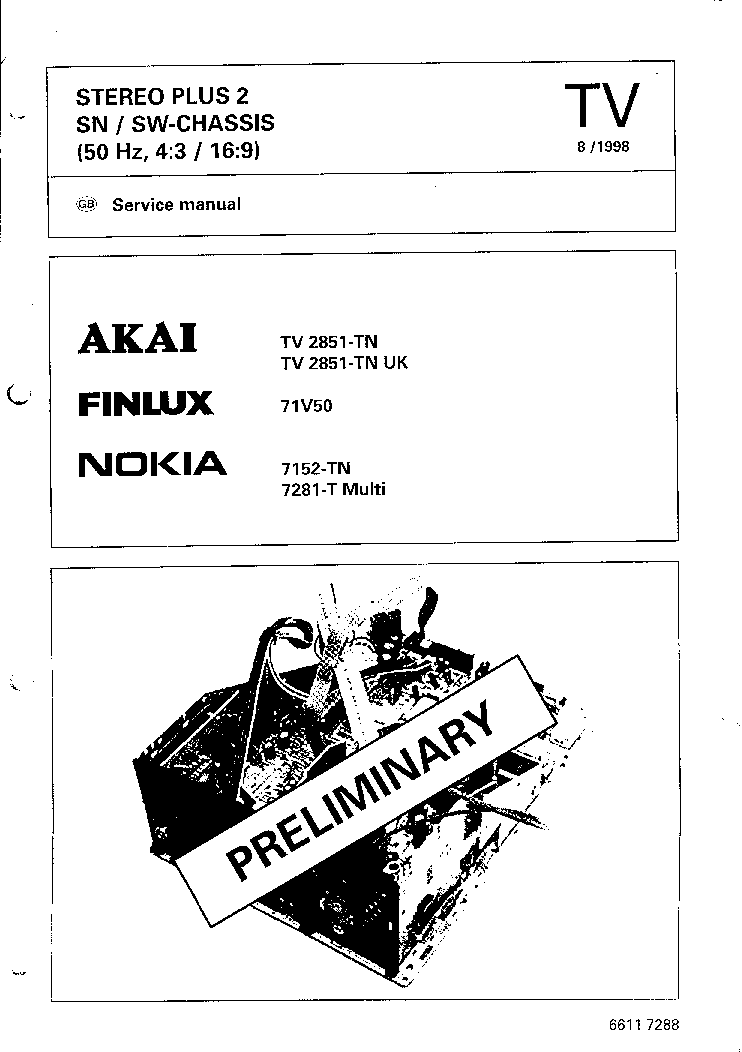 AKAI TV2851TN service manual