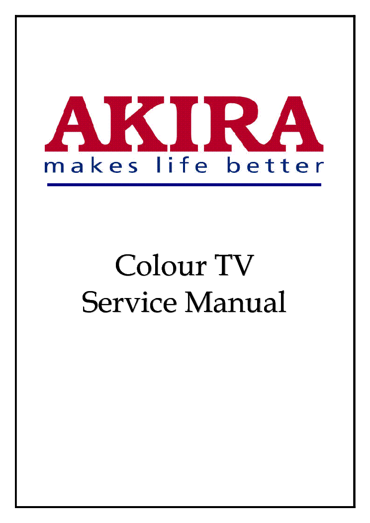 AKIRA CT-21UX9A SS1 CHASSIS service manual