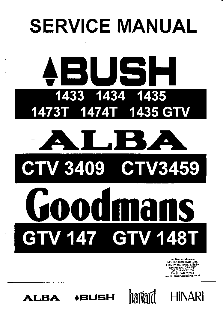 ALBA CTV 3409 3459 A4356A service manual