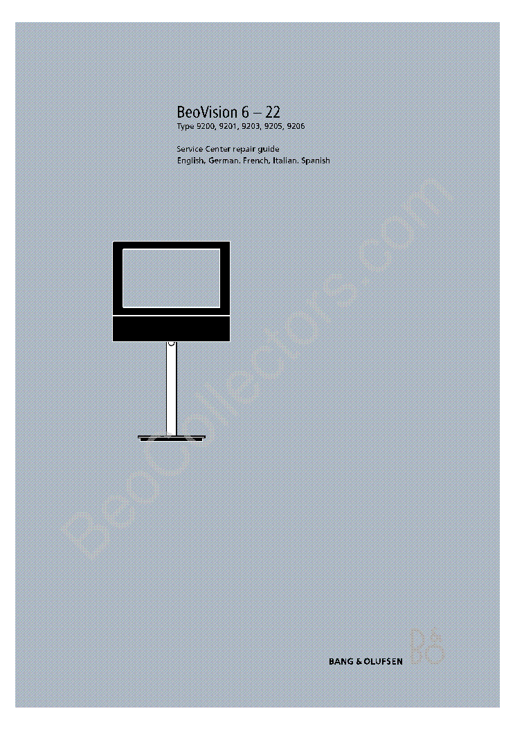 BANG OLUFSEN BEOVISION 622 VER2 Service Manual download, schematics
