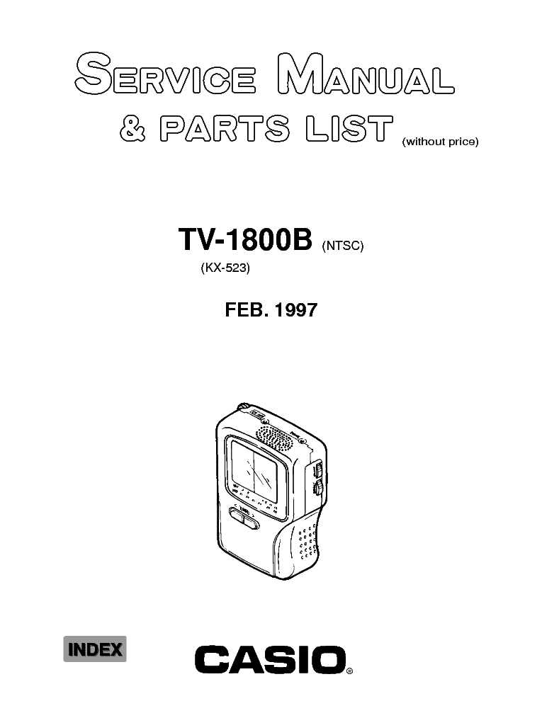 CASIO LCD TV TV1800B service manual