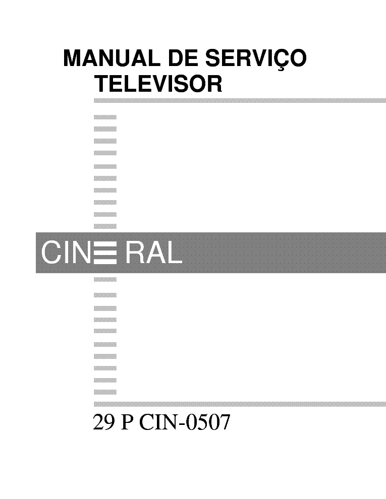CINERAL 29P CIN 0507 service manual