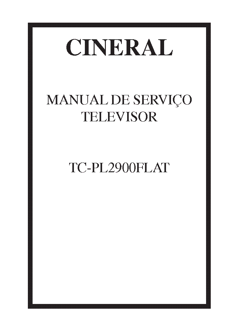 CINERAL TC PL2900 service manual