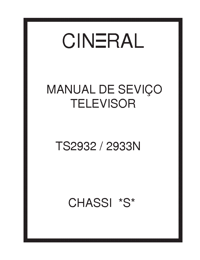 CINERAL TS2932 TS2933N service manual