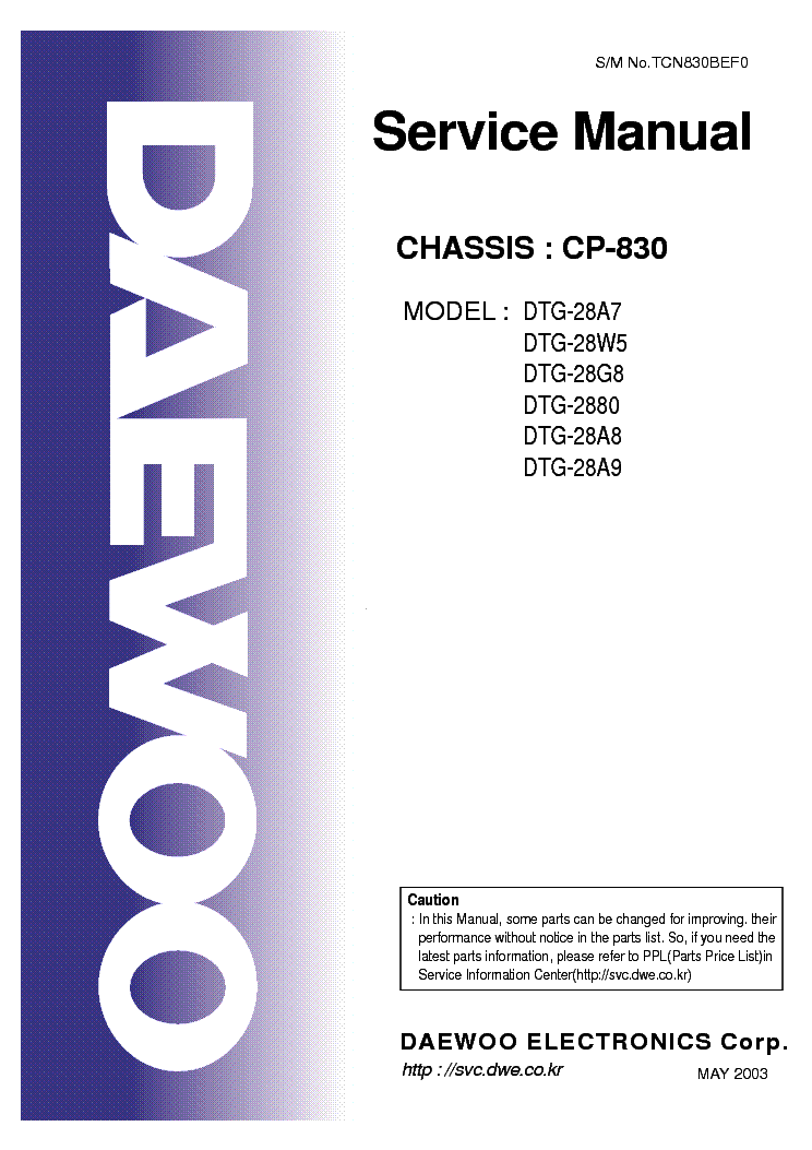 DAEWOO CP-830 service manual