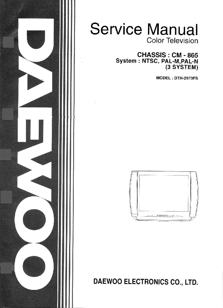 DAEWOO DTH-2970FS CHASSIS CM-865 SM Service Manual download, schematics ...