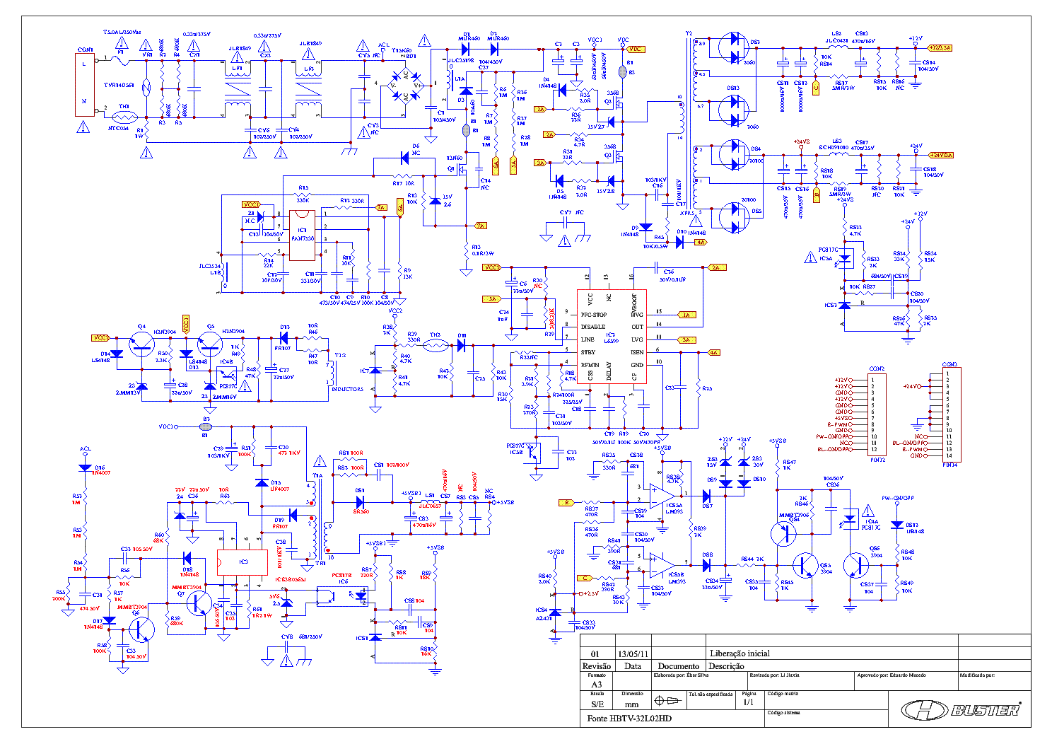 BUSTER HBTV-32L02HD FONTE SCH service manual