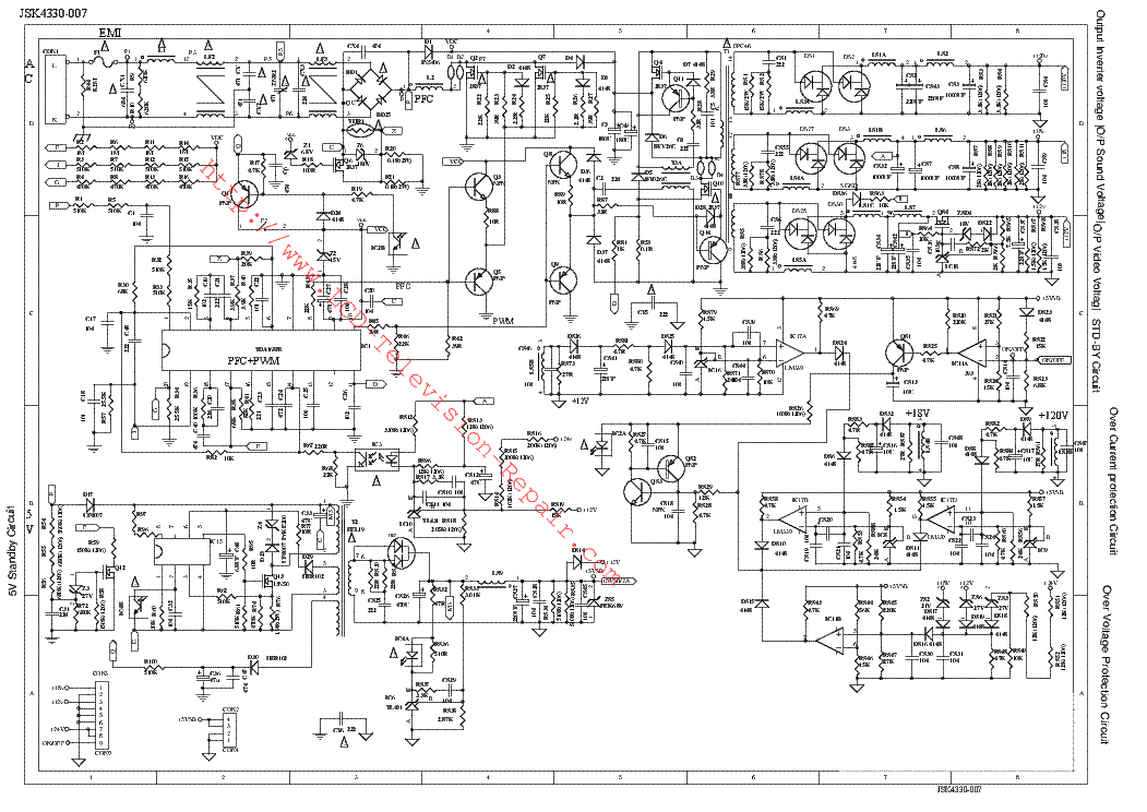 JSK 4330-007 LCD TV POWER SUPPLY SCHEMATIC DIAGRAM Service ...