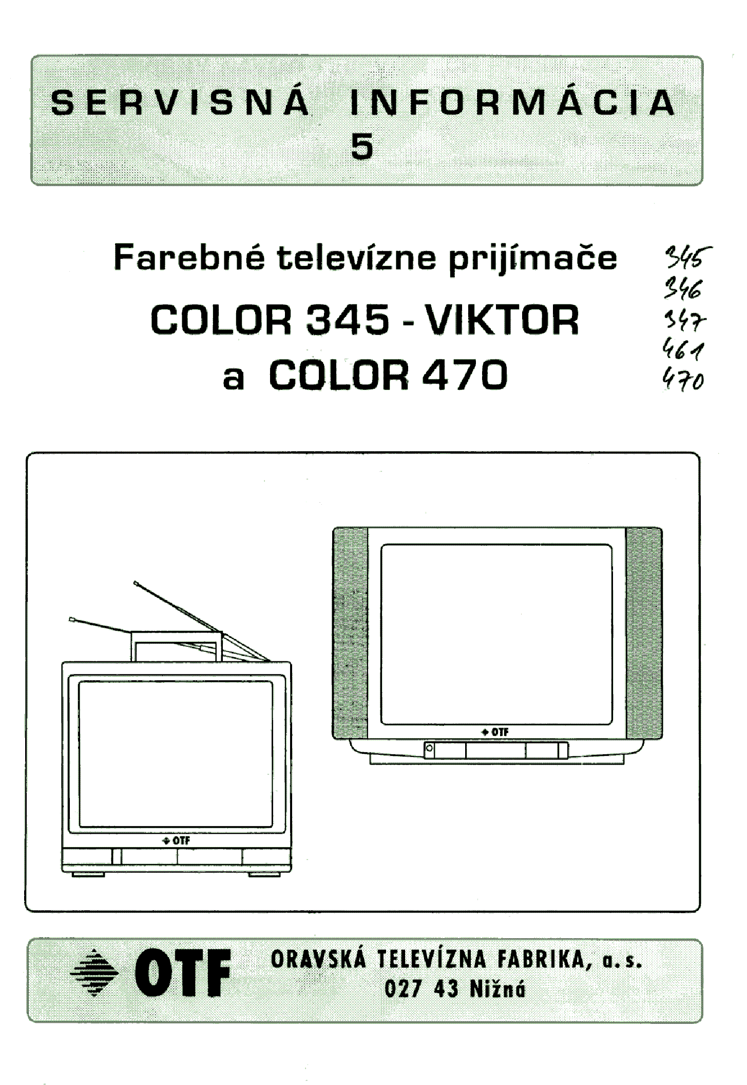 OTF COLOR 345 - VIKTOR, COLOR 470 345,346,347,461,470 SM service manual (1st page)