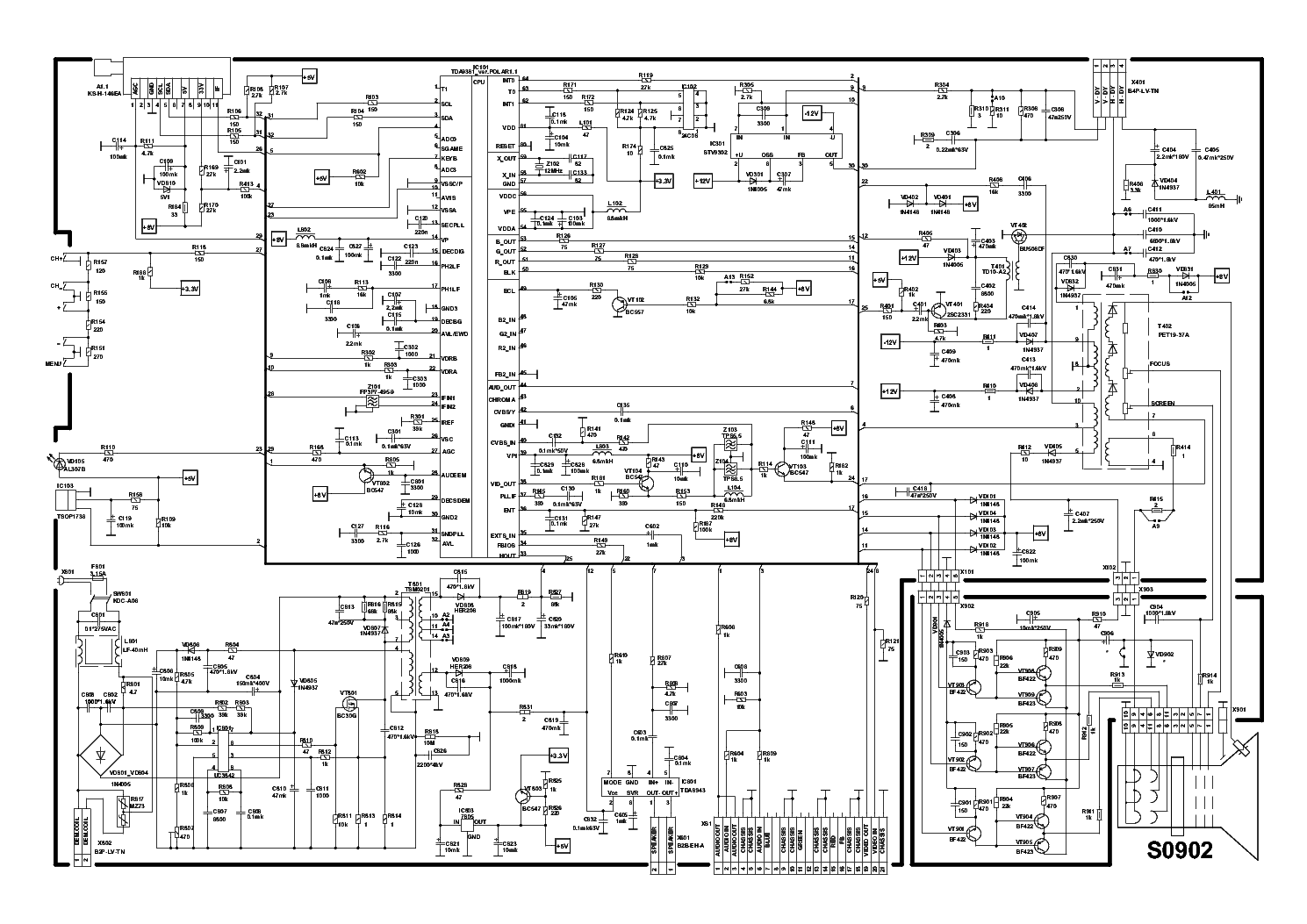 Шасси 5800 a3p52e so схема