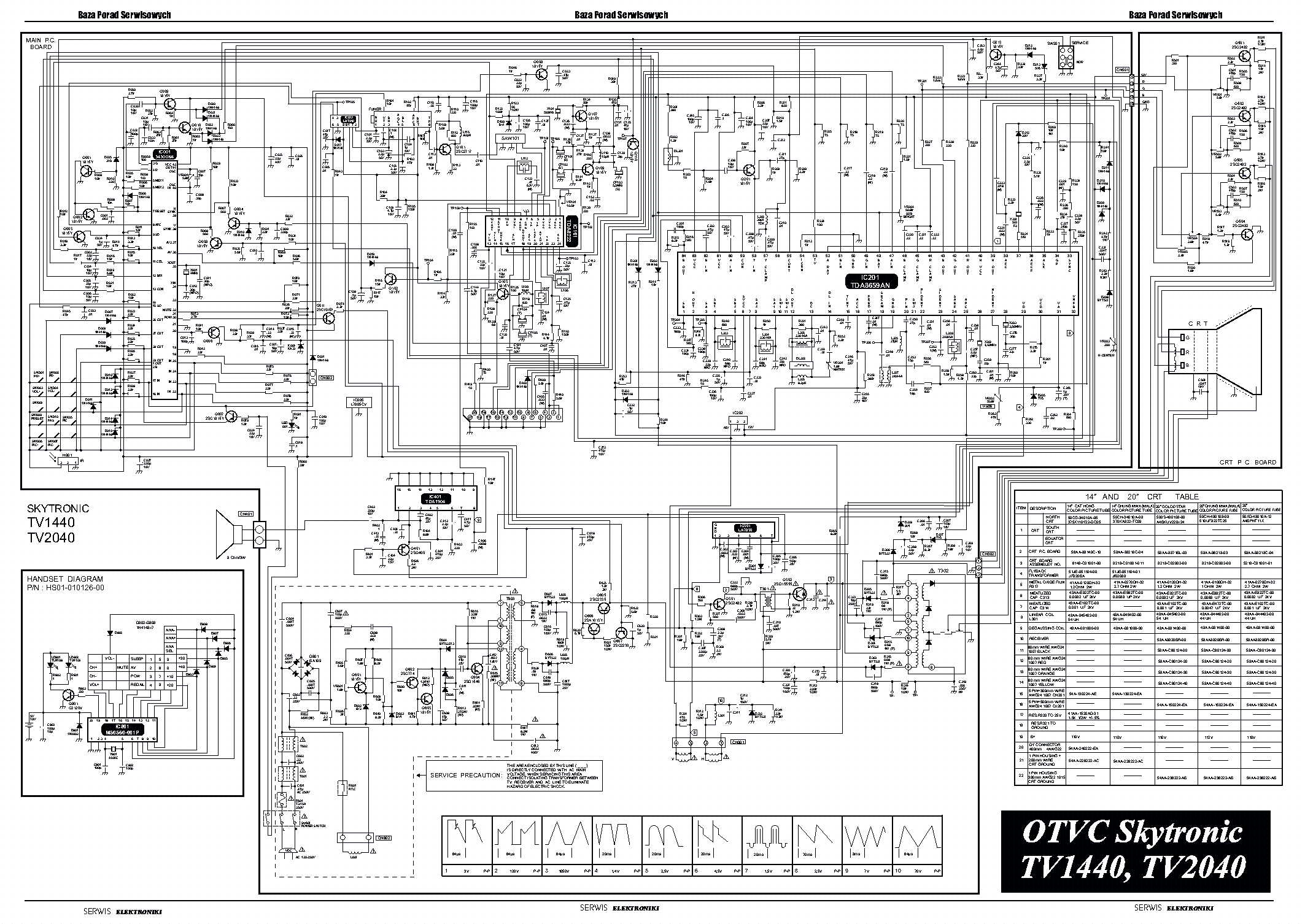 SKYTRONIC TV1440 TV2040 service manual