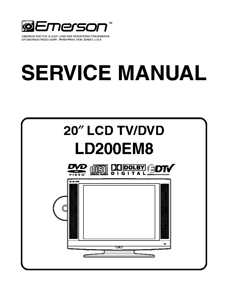 EMERSON LD200EM8 A7441UH LCD TV Service Manual download, schematics ...