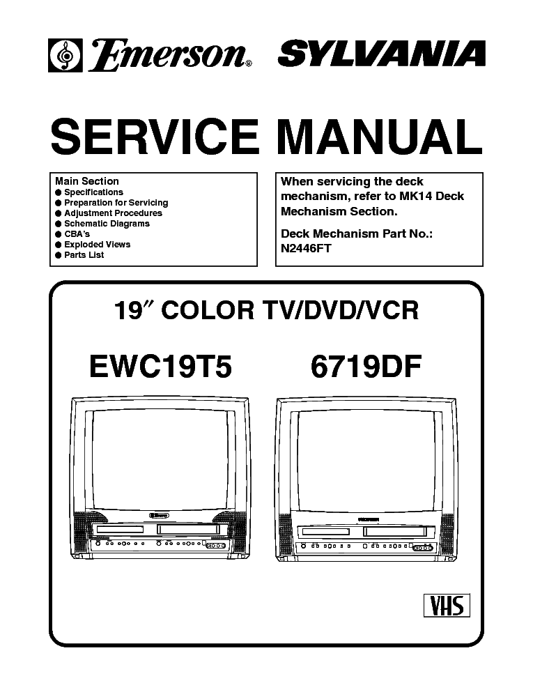 EMERSON SYLVANIA EWC19T5 6719DF SM Service Manual download, schematics ...
