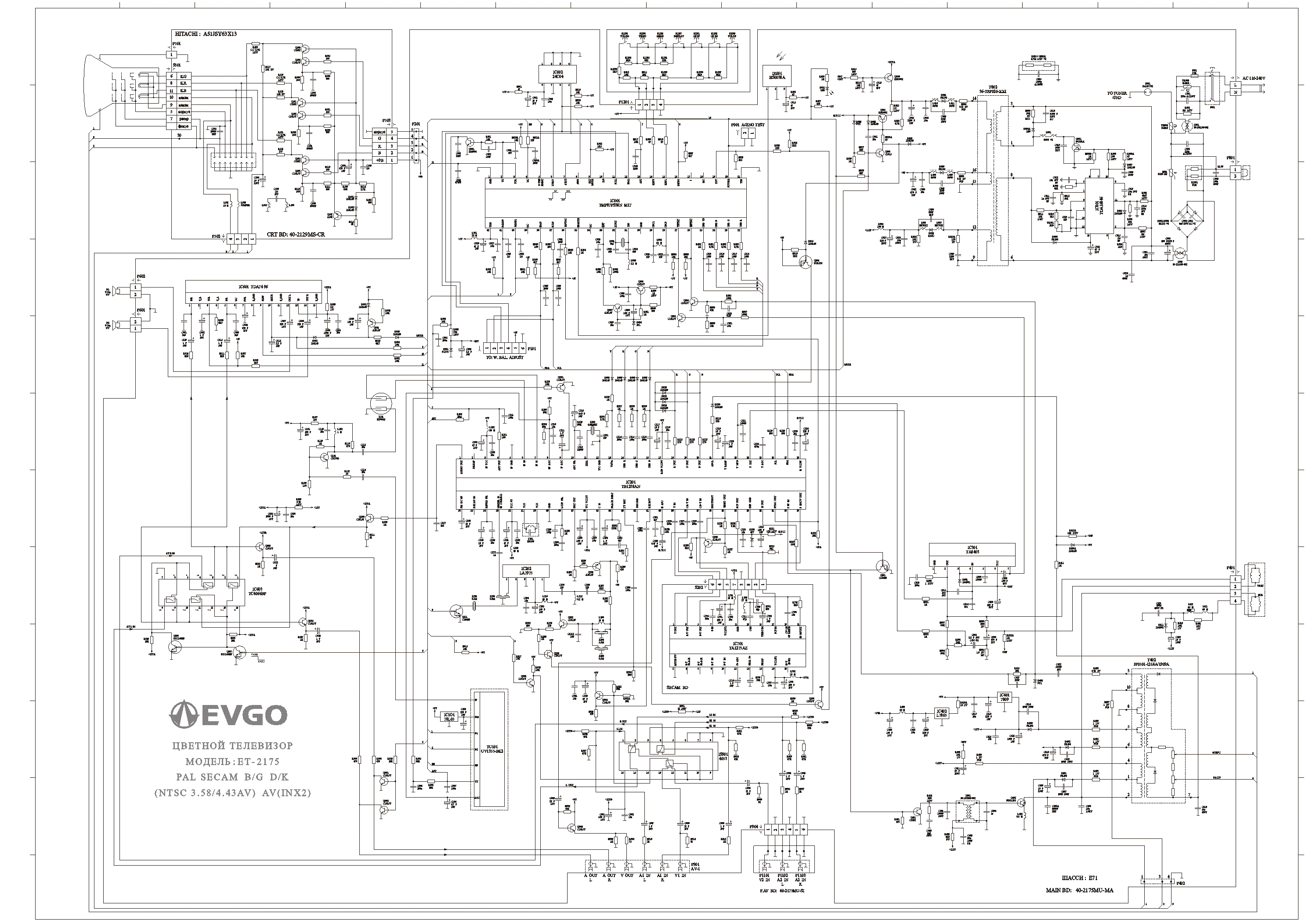 Схемы телевизоров evgo