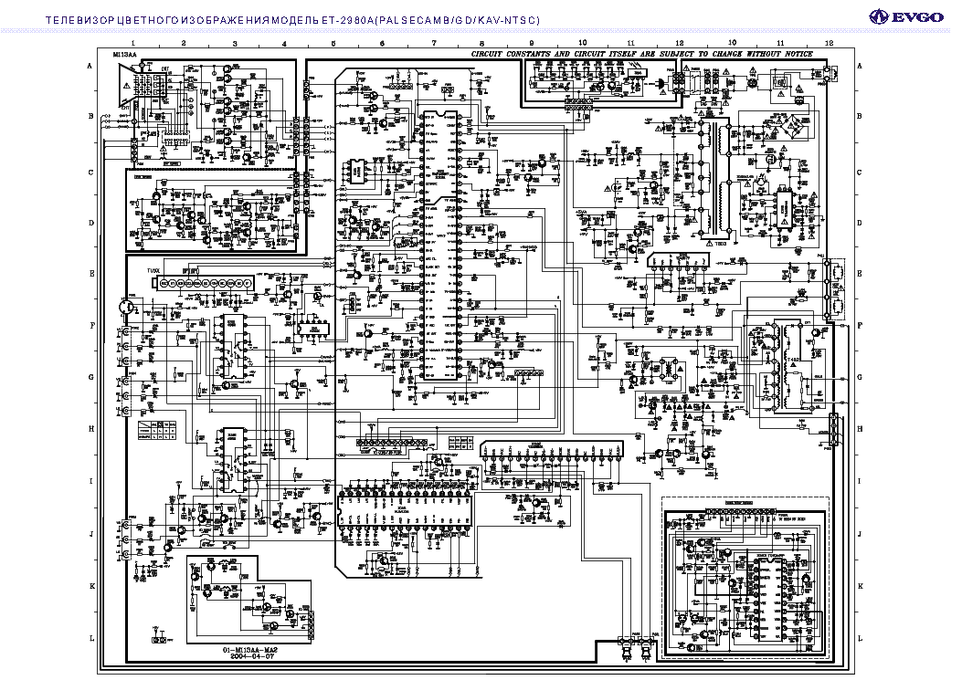 Схемы телевизоров evgo
