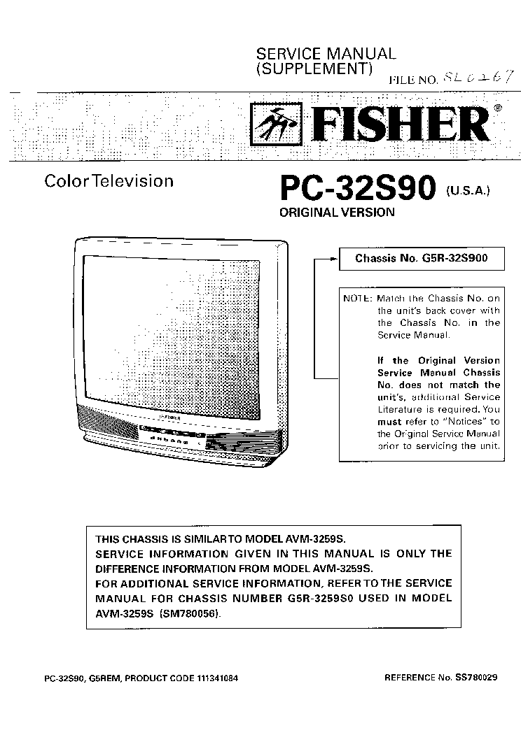 FISHER PC32S90 Service Manual download, schematics, eeprom, repair info ...