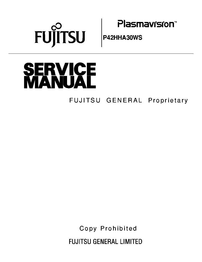 FUJITSU P42HHA30WS service manual