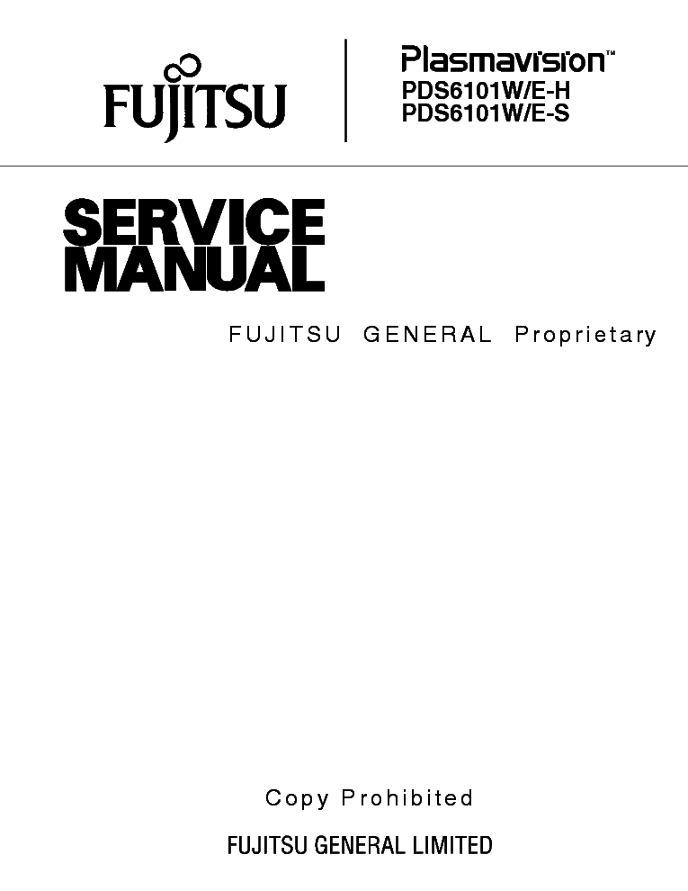 FUJITSU PDS6101 service manual