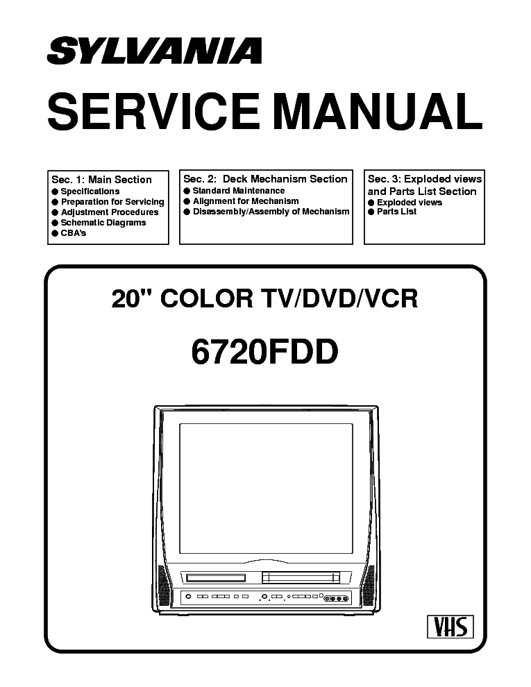 FUNAI 6720FDD TV-DVD-VCR SM service manual (1st page)