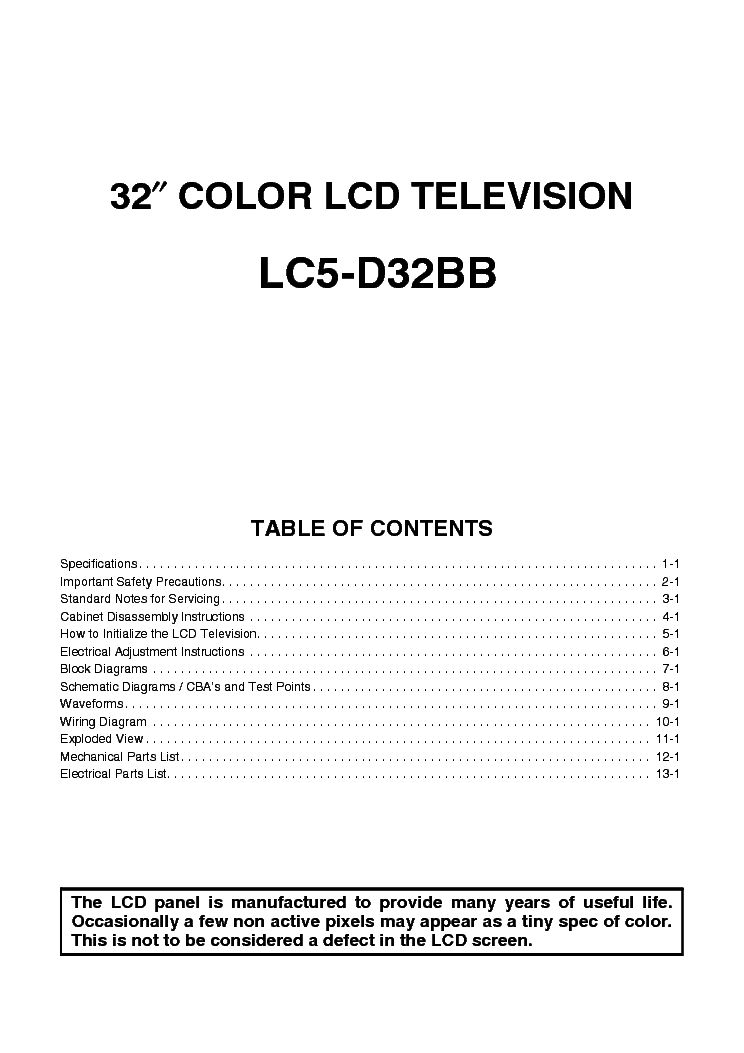 FUNAI LC5-D32BB-A73F0EP service manual (2nd page)