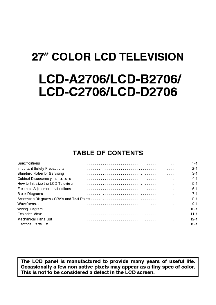 FUNAI LCD-A,B,C,D2706 service manual (2nd page)