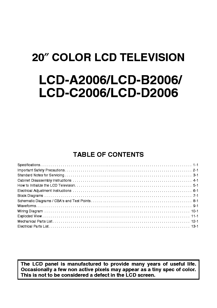 FUNAI LCD-A-2006 SM service manual (2nd page)