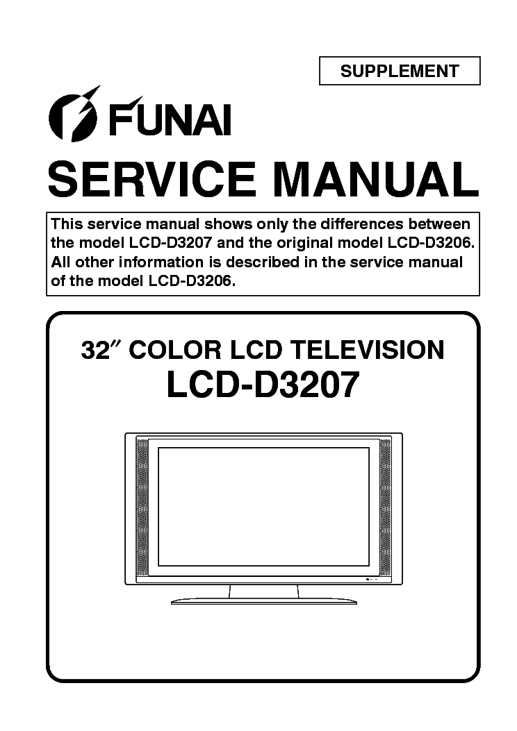 FUNAI LCD-D3207 L5927RH SUPPLEMENT service manual (1st page)