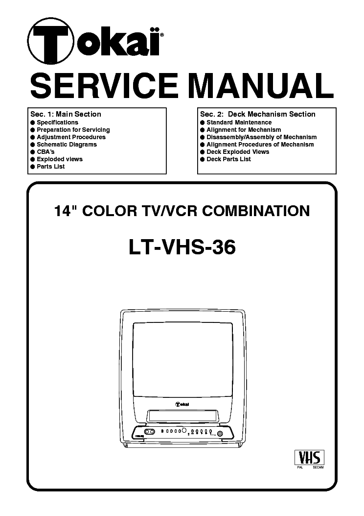 FUNAI TOKAI LT-VHS-36 T6608FJ Service Manual download, schematics ...