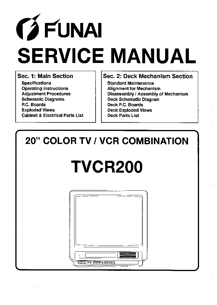 FUNAI TVCR200 service manual (1st page)