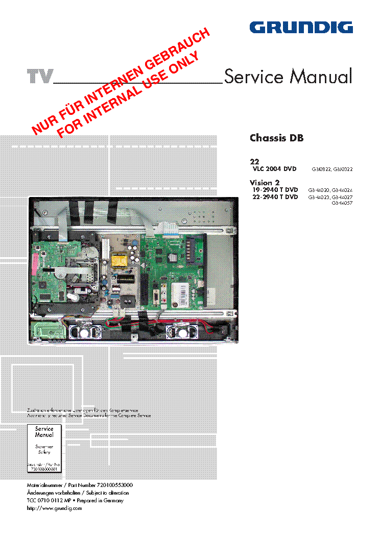 GRUNDIG 055 3000 CHASSIS DB SM service manual