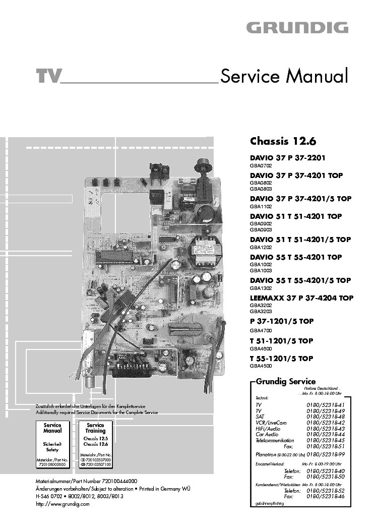 GRUNDIG 126 044 4000 service manual