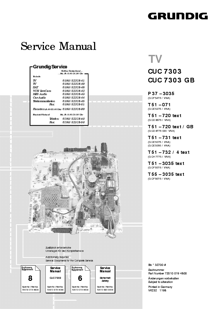 GRUNDIG CUC-7303GB service manual