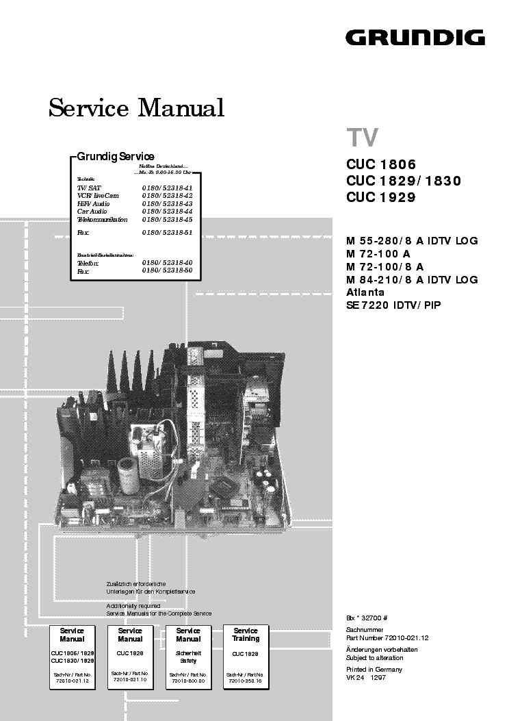 GRUNDIG CUC1806 1829 1830 1929 service manual