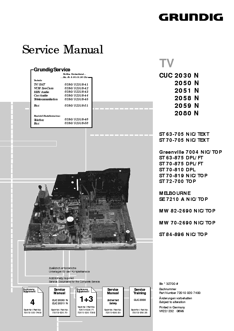 GRUNDIG CUC2030 2050 2051 2058 2059 2080 service manual