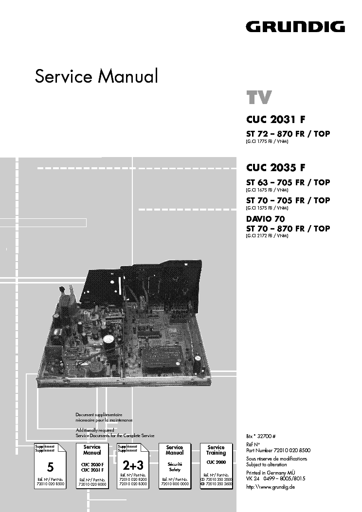 GRUNDIG CUC2031F 2035F service manual
