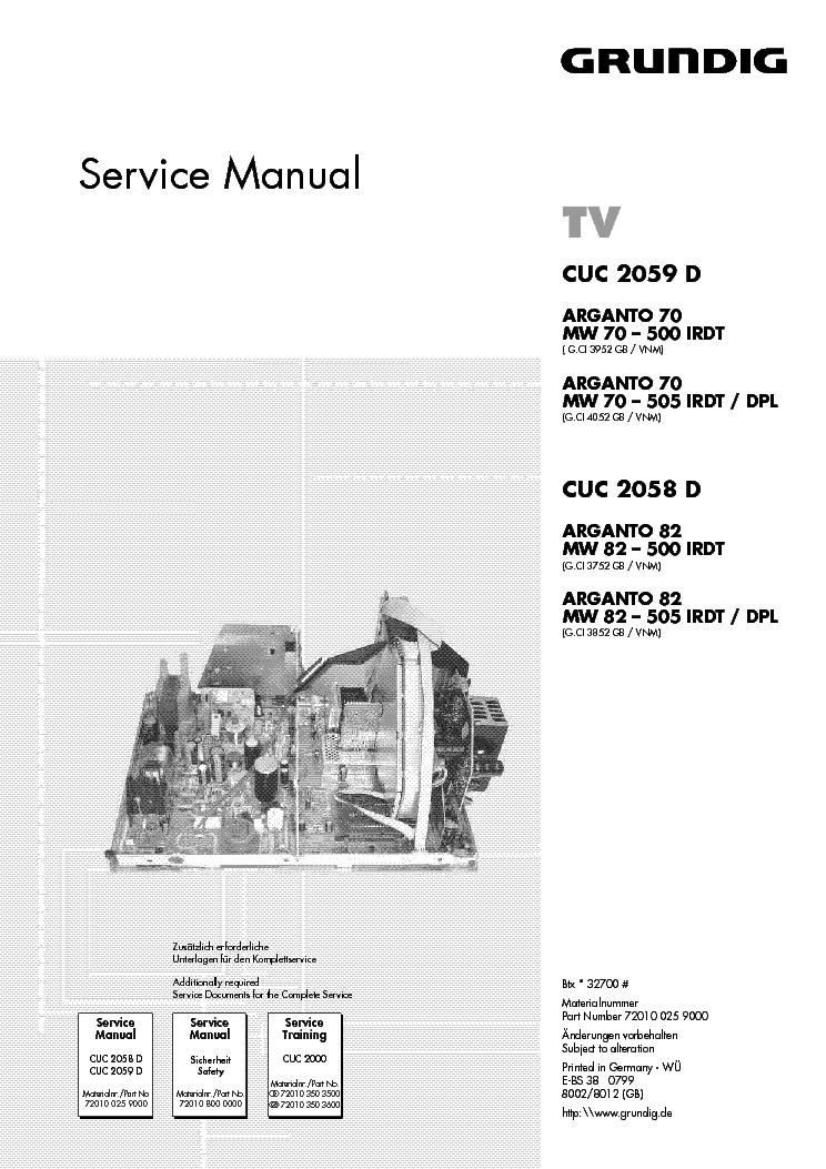 GRUNDIG CUC2059D service manual