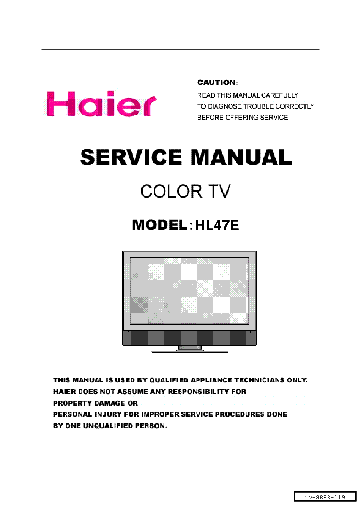 HAIER HL47E service manual