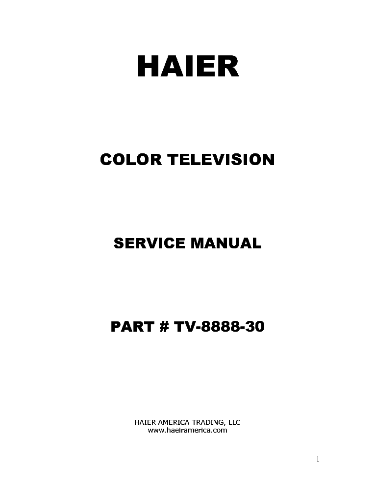 HAIER HTN13R12 service manual (1st page)