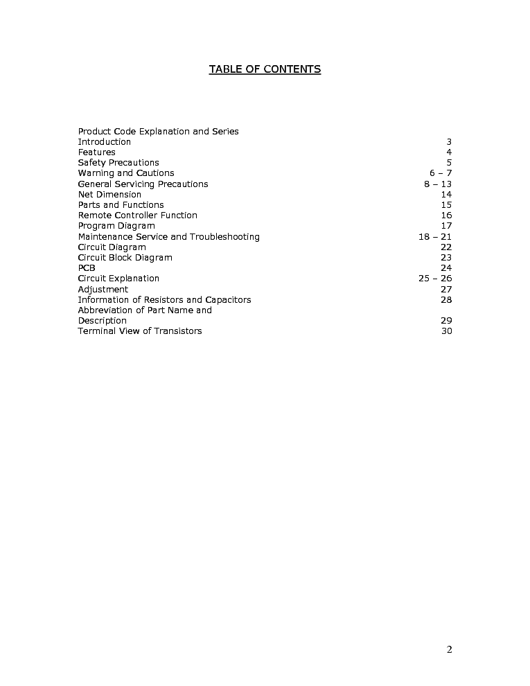 HAIER HTN13R12 service manual (2nd page)
