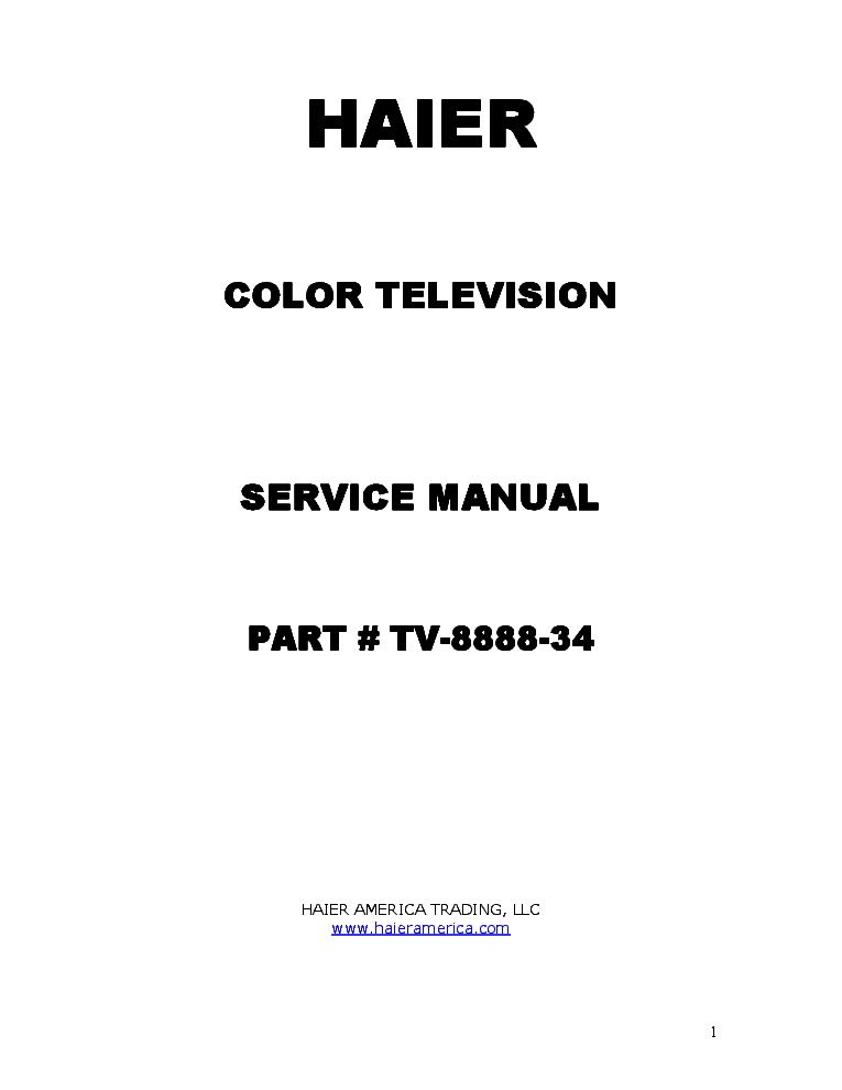 HAIER P42S6A-C1-C2 COLOR TV 2003 SM service manual (1st page)