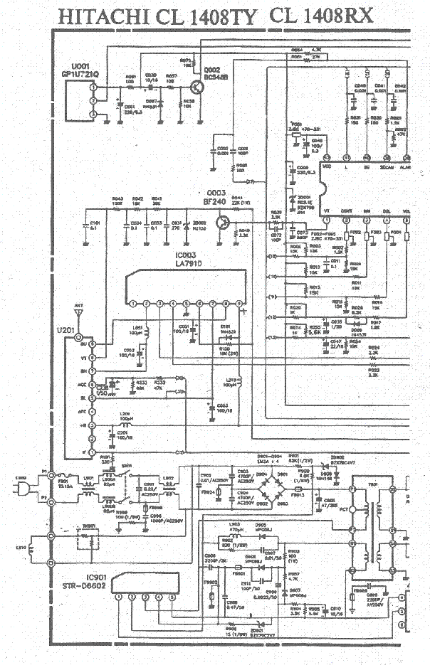 HITACHI CL1408 TV D service manual (1st page)