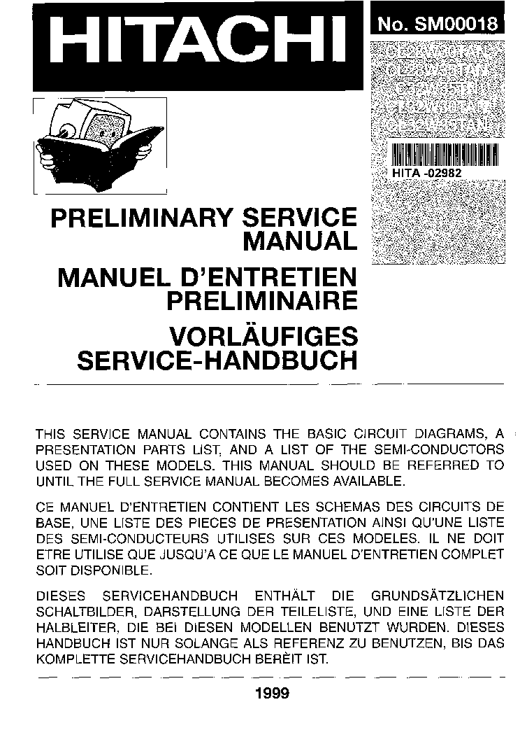 HITACHI CL28W30TAN CL32W30TAN service manual (1st page)