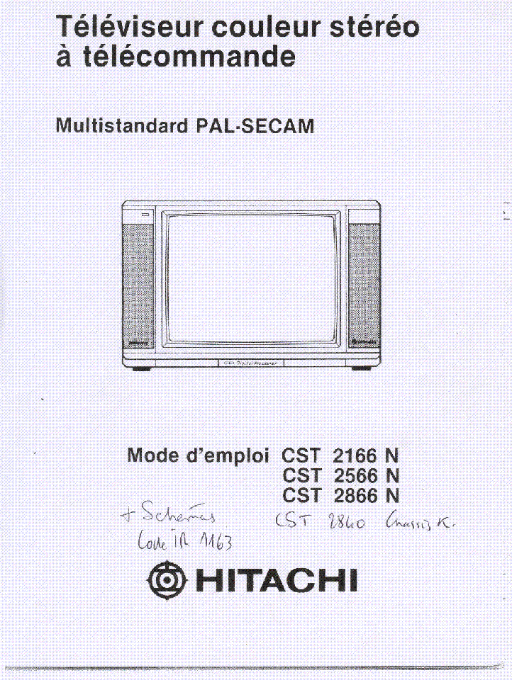 HITACHI CST2166N TV SM service manual (1st page)
