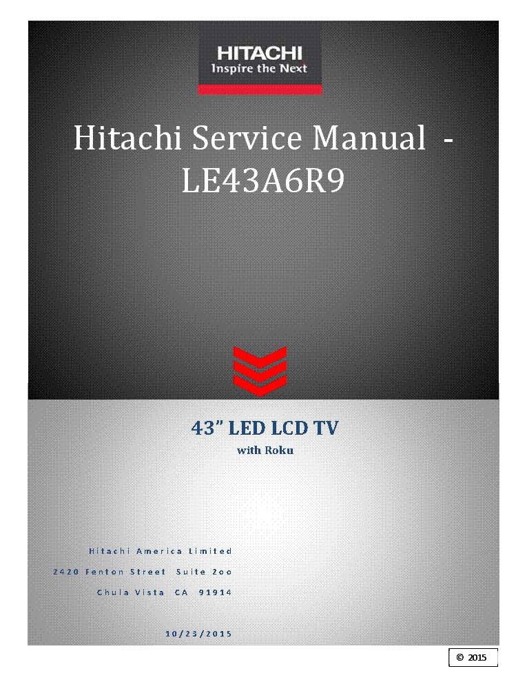 HITACHI LE43A6R9 SM service manual (1st page)