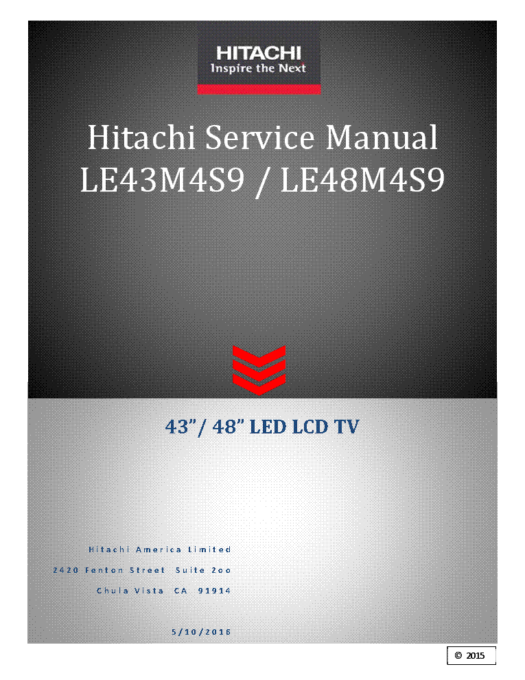 HITACHI LE43M4S9 SM service manual (1st page)
